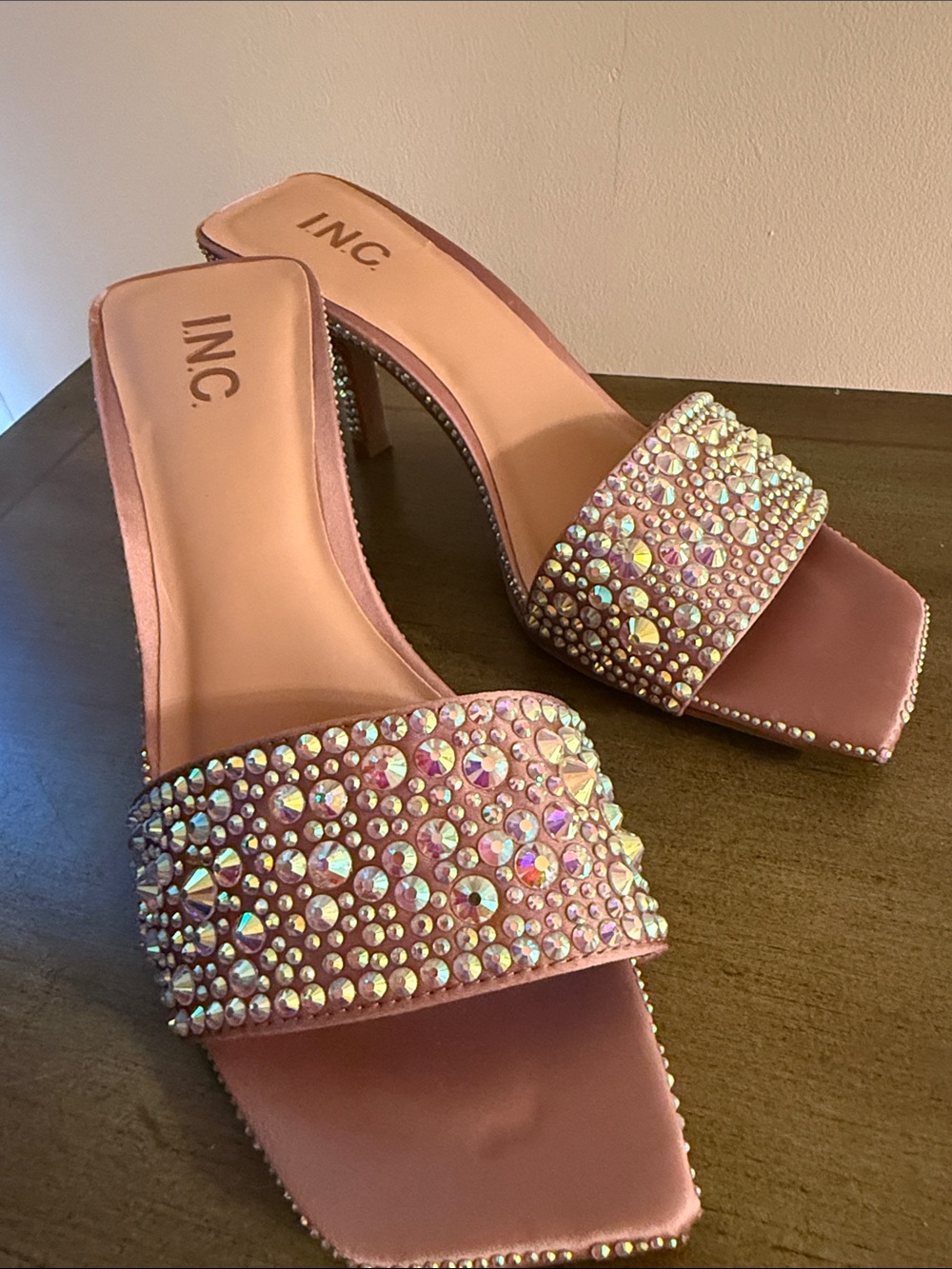 INC International Concepts Crystal Embellished Slide Heels - Picture 11 of 11